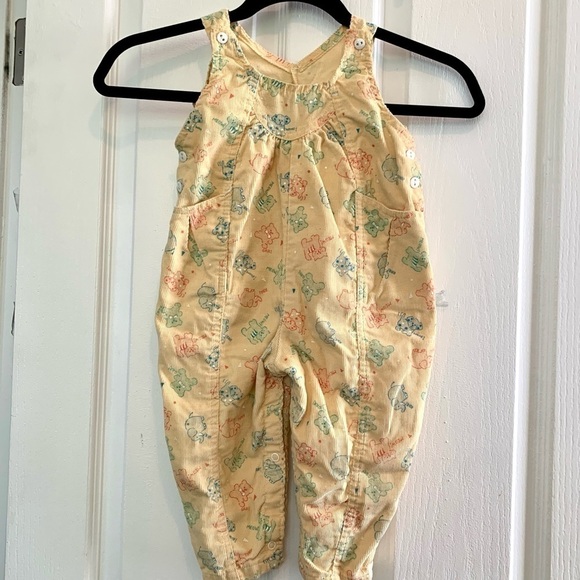 Vintage Healthtex corduroy overalls jumpsuit romper animal print gender neutral - Picture 2 of 7